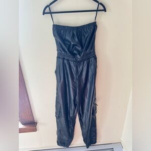 Forever 21 Black Strapless Jumpsuit with Pockets